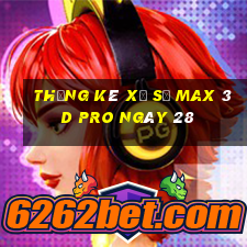 Thống kê Xổ Số max 3d pro ngày 28