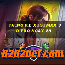 Thống kê Xổ Số max 3d pro ngày 28