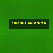 you bet meaning