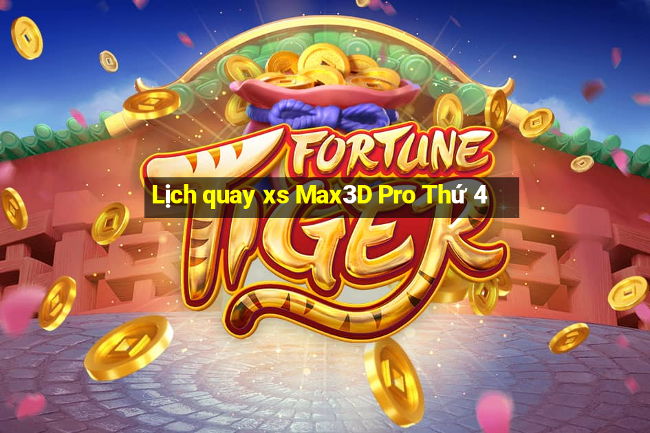 Lịch quay xs Max3D Pro Thứ 4