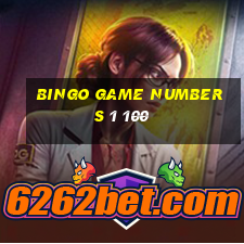 bingo game numbers 1 100