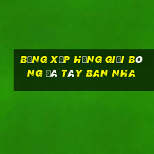 bảng xếp hạng giải bóng đá tây ban nha